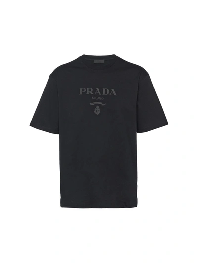 Prada Cotton T-shirt In Black