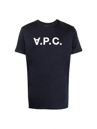 Apc T-shirt With Print In Blue
