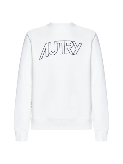 Autry Logo Embroidered Crewneck Sweatshirt In White