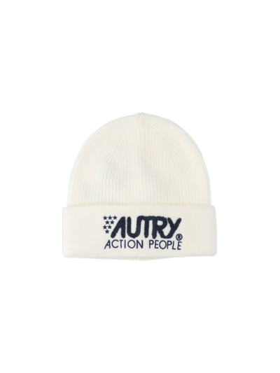 Autry Logo Embroidered Turn In White