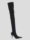 Diesel Pointed-toe Thigh-high Denim Boots