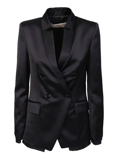 Blanca Vita Black Double-breasted Blazer