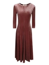 Blanca Vita Velvet Midi Dress In Red