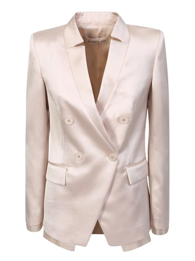 Blanca Vita Double-breasted Blazer In Neutrals