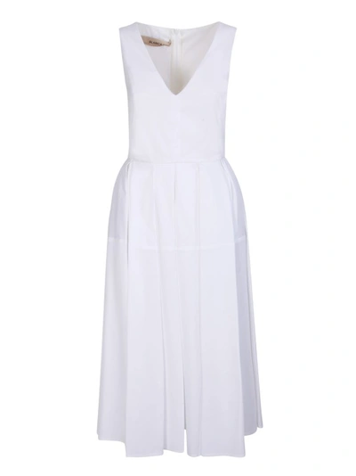 Blanca Vita Aster Cotton-blend Midi Dress In White