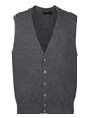 Dell'oglio V-neck Fine-knit Vest In Grey