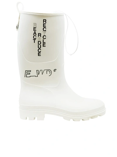 F_wd White Recycled Rubber Rainboots