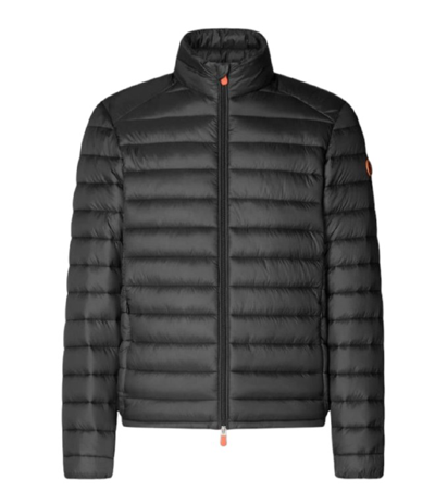 Save The Duck Black Quilted Jacket In Grey