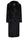 Apparis Astrid Faux Fur Top Coat In Black
