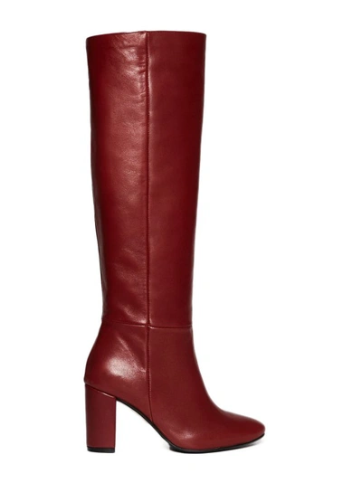 L'arianna Brick Leather Boot In Red