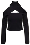GAUGE81 MOLINS' BLACK TOP WITH CHOKER DETAIL AND EXTRA LONG SLEEVES IN RAYON BLEND