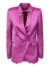 Shop Blanca Vita Purple Double-breasted Blazer