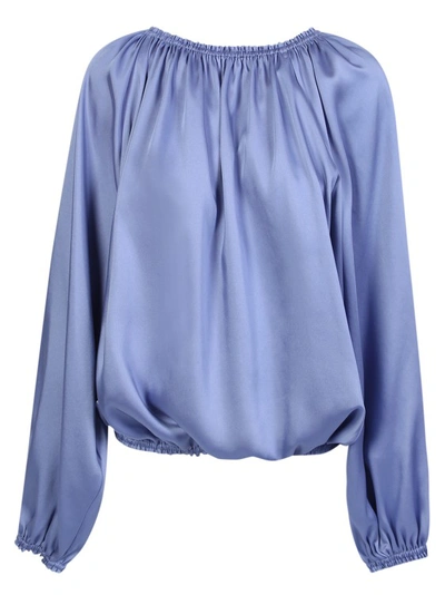 Blanca Vita Baobab Satin Blouse In Blue