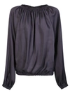 Blanca Vita Baobab Satin Blouse In Grey