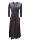 Blanca Vita Adonis Velvet Midi Dress In Grey