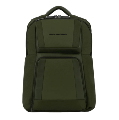 Piquadro Computer Backpack In Recycled Fabric With Compartment In Black