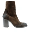 ELENA IACHI BROWN SUEDE LEATHER ANKLE BOOTS
