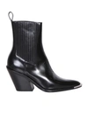 RABANNE BLACK COWBOY-INSPIRED ANKLE BOOTS