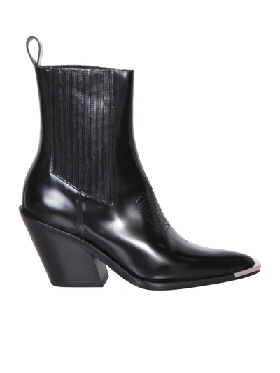 Rabanne Black Leather Chelsea Boots