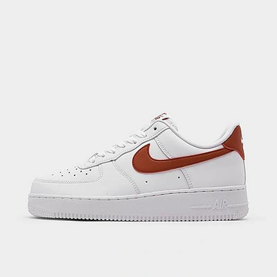 Nike Women's Air Force 1 Low Casual Shoes In White/rugged Orange