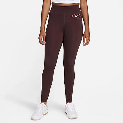 Nike Women's Sportswear Swoosh Life Leggings In Earth Brown