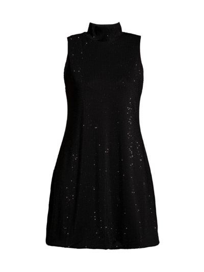 As By Df Duchess Turtleneck Mini Dress In Black