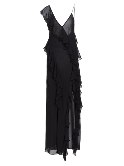 Ronny Kobo Women's Olivialle Draped Maxi Dress In Jet Black