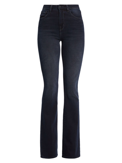L Agence Selma High-rise Sleek Baby Bootcut Jeans In Black