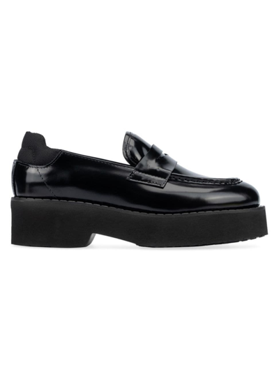 Aquatalia Marta Patent Casual Penny Loafers In Black