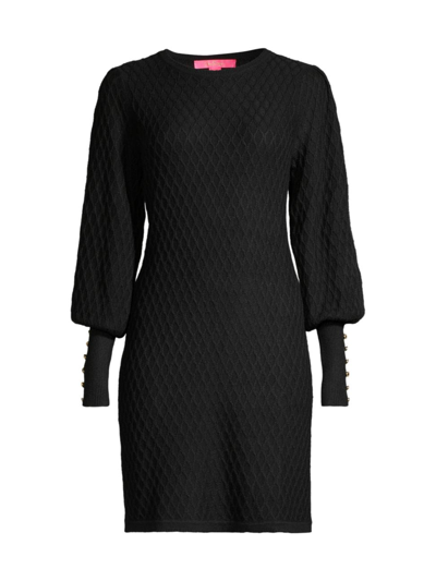 Lilly Pulitzer Women's Jacquetta Fisherman Sweater Minidress In Black