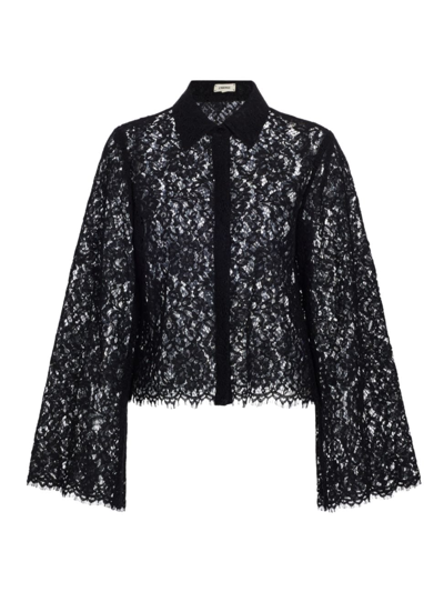 L Agence Women's Carter Lace Bell-sleeve Blouse In Black