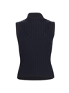 Derek Lam 10 Crosby Women's Esma Rib-knit Sweater Vest In Navy