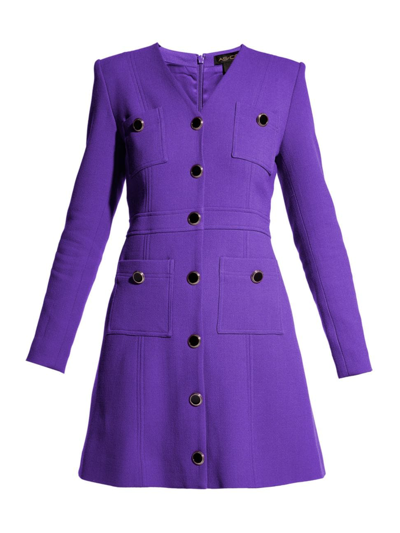 As By Df Simone Wool Mini Dress In Royal Violet
