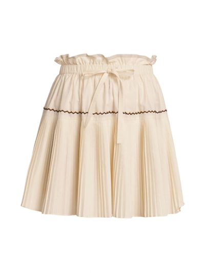 Ulla Johnson Women's Erika Pleated Miniskirt In Ivory