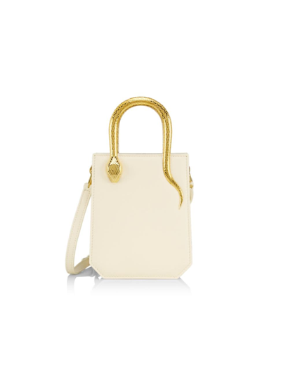 Bvlgari Women's Serpentine Leather Tote In Ivory