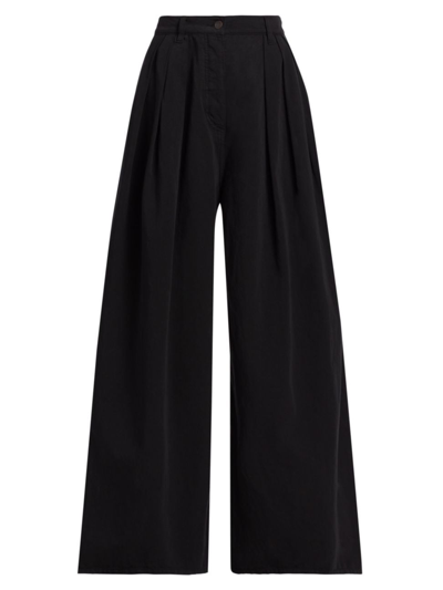 The Row Criselle Pleated Wide-leg Jeans In Black