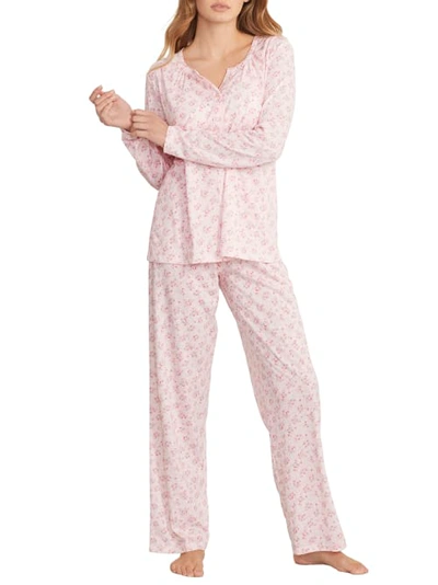 Karen Neuburger Plus Size Cardigan Jersey Knit Pajama Set In Love Affair Ditsy
