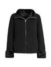 Santorelli Women's Reversible Faux-fur Zip Sweater In Black