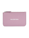 Balenciaga Cash Leather Card Holder In Pink White
