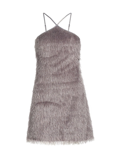 En Saison Women's Carlie Threaded Fringe Minidress In Ash Grey
