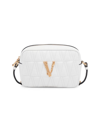 Versace Women's Virtus Leather Compact Camera Bag In Optical White