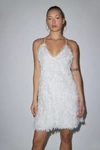 GLAMOROUS IRIDESCENT TEXTURED MINI DRESS IN WHITE, WOMEN'S AT URBAN OUTFITTERS