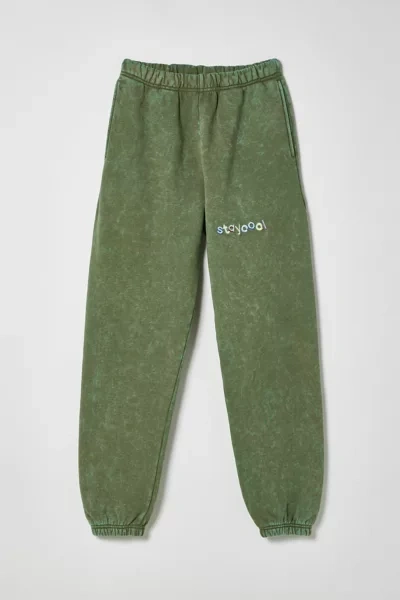 Staycoolnyc Washed Sweatpant In Dark Green At Urban Outfitters
