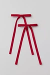 Urban Outfitters Ribbon Hair Bow Barrette Set In Red At
