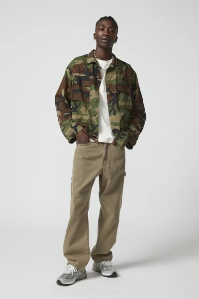 Urban Renewal Remade Cropped Camo Jacket In Green, Men's At Urban Outfitters