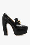 Bottega Veneta Madame 145 Crocodile-effect Leather Platform Pumps In New