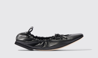 Scarosso Margot Leather Ballerina Shoes In Black - Calf