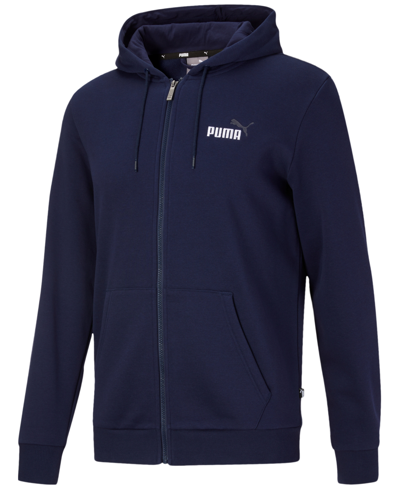 Puma Men's Zip-front Long Sleeve Small Logo Fleece Hoodie In Dgh