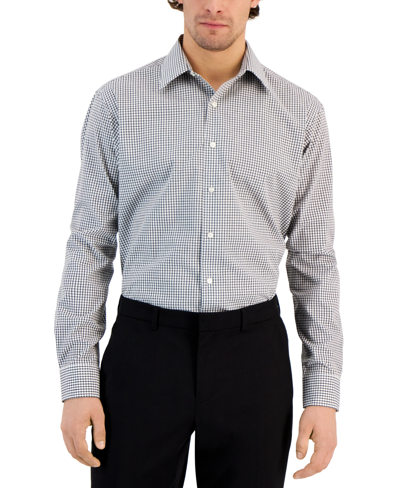 Club Room Men's Regular Fit Check Dress Shirt, Created For Macy's In Black