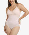 Maidenform Tame Your Tummy Lace Firm Control Bodysuit In Sandshell
